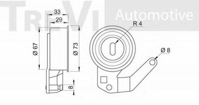 TREVI AUTOMOTIVE td1112 -  Натяжной ролик, ремень ГРМ